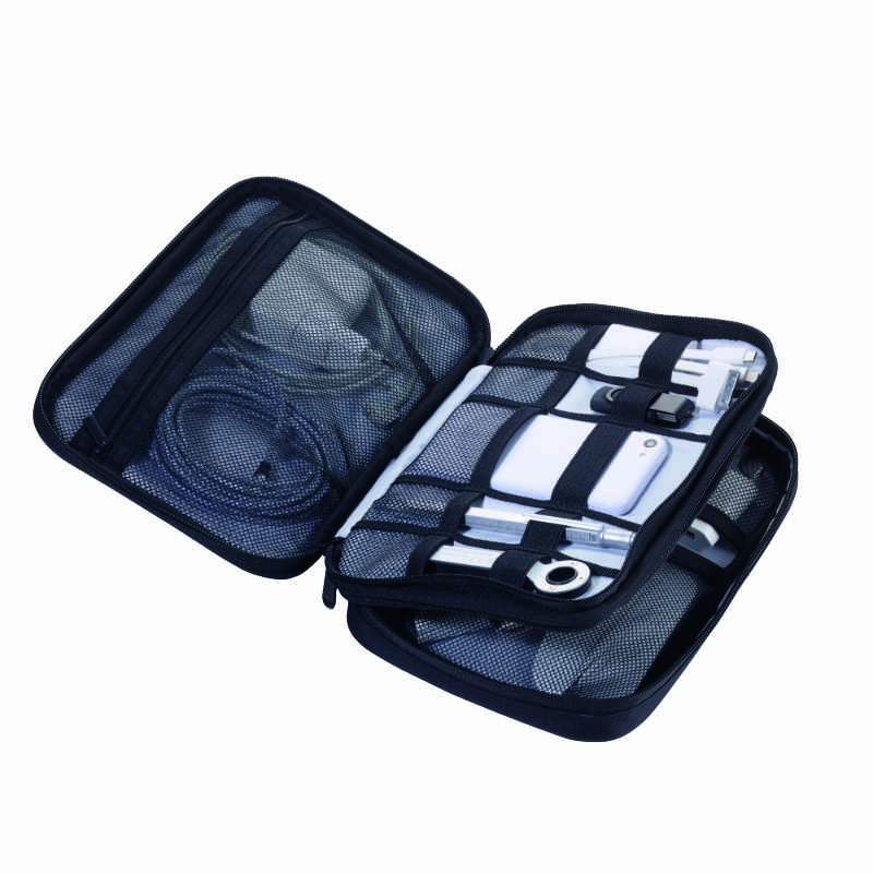 Troika Connected Soft Shell Tech Accessory Organizer Black