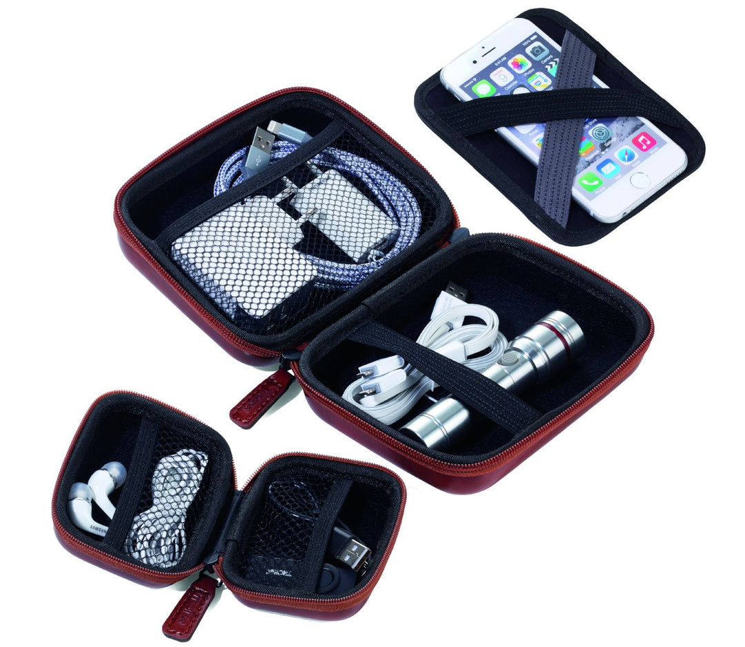 Troika OnPack Protective Pocket Organizers with various accessories and removable elastic band tray, CBO60/BR