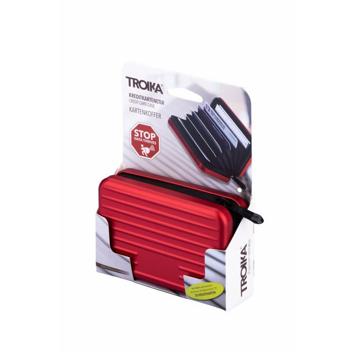Troika KARTENKOFFER Aluminum Wallet Alternative with RFID Protection Red
