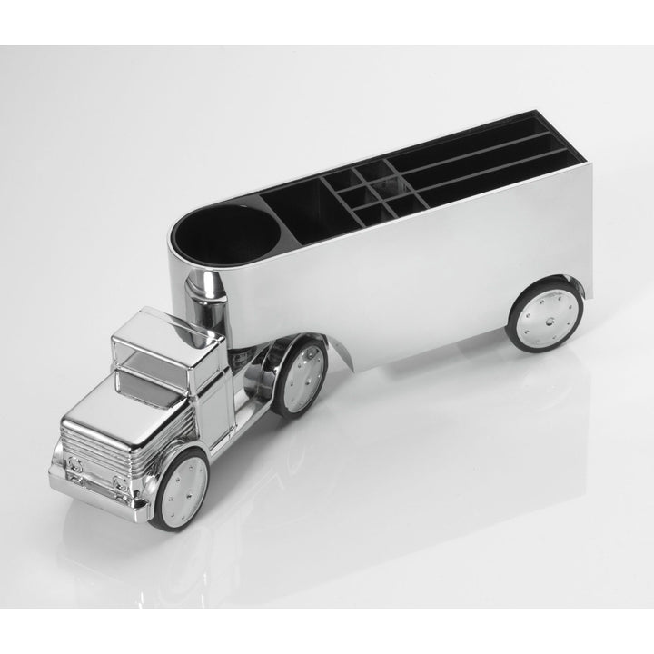 Troika Steel and Chrome Semi-Truck Desk Organizer