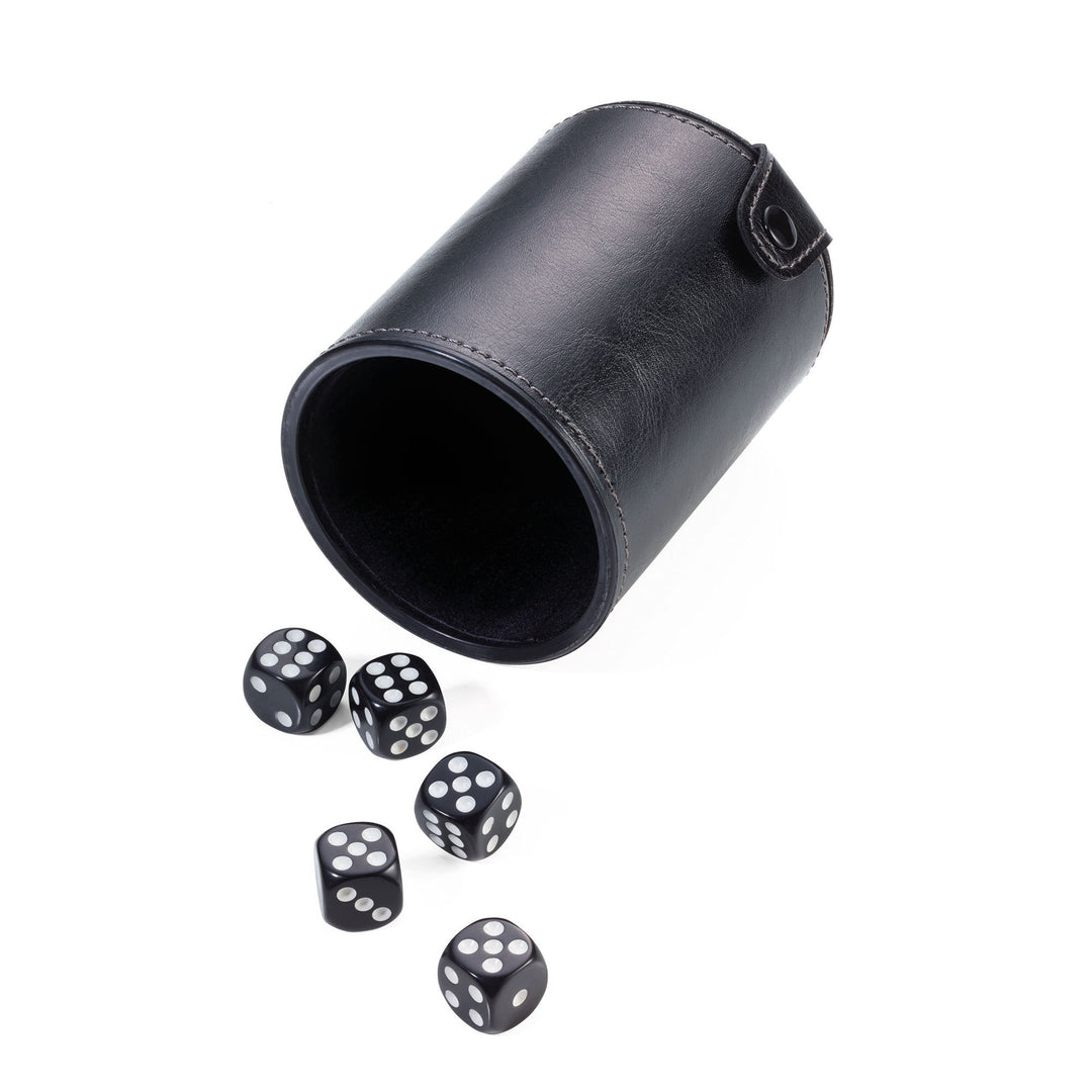 Troika Wurfel To Go Dice Cup with Storage Compartment with Five Dice, Item GAM60/BK