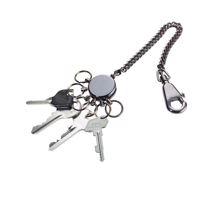 Troika Patent Keychain with Belt Loop Chain Black Chrome