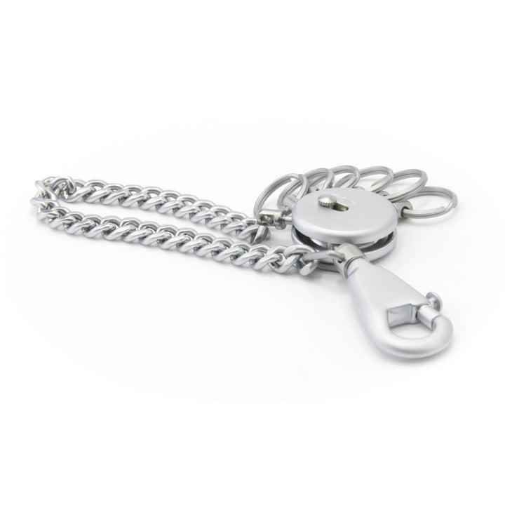 Troika Mat Chrome Patent Key Holders with Belt Loop Chain