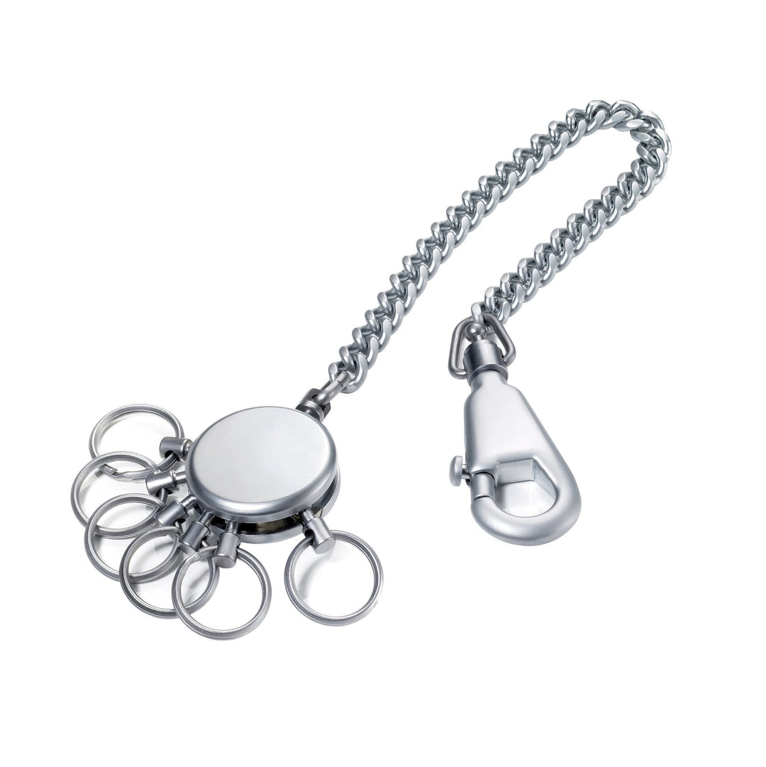 Troika Mat Chrome Patent Key Holders with Belt Loop Chain