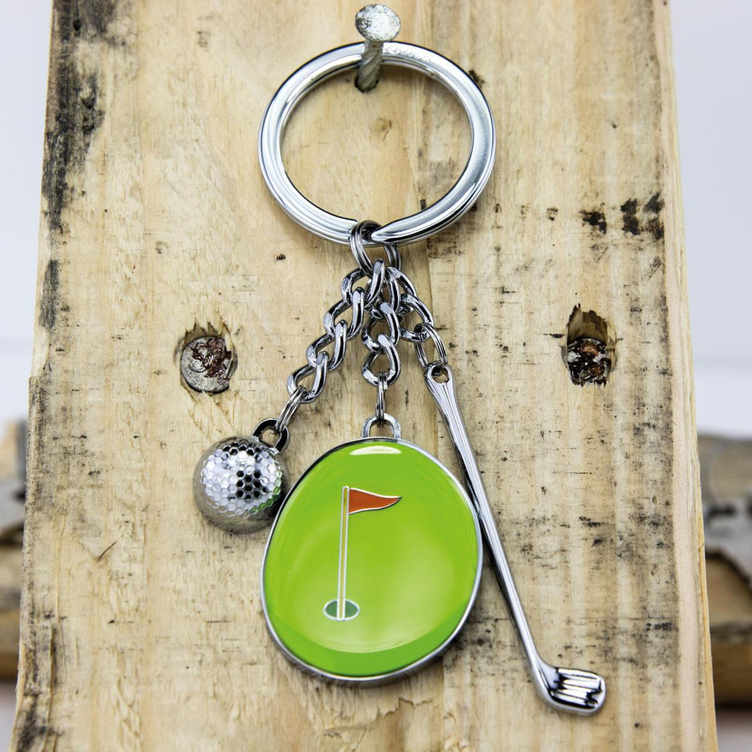 Troika Hole in One Golf-Themed Charm Keyring