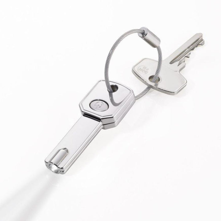 Troika Light Key, LED Light Keychain in shape of Key, Chrome