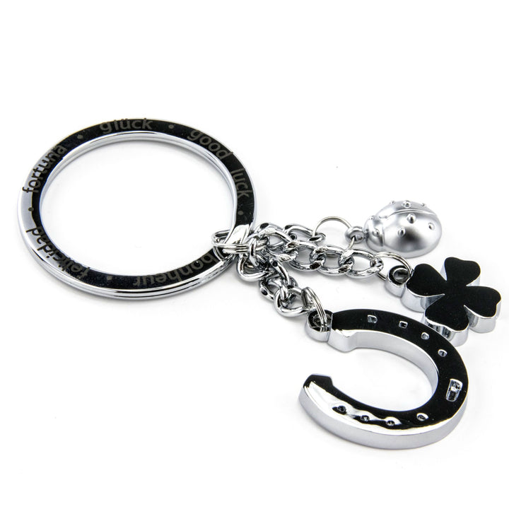 Troika GLÜCKSBRINGER Hufeisen, Keychain with Chromed Good Luck Charms