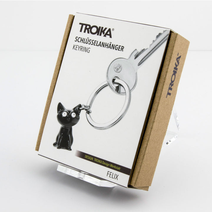 Troika Felix, Keychain Cat Charm in Black