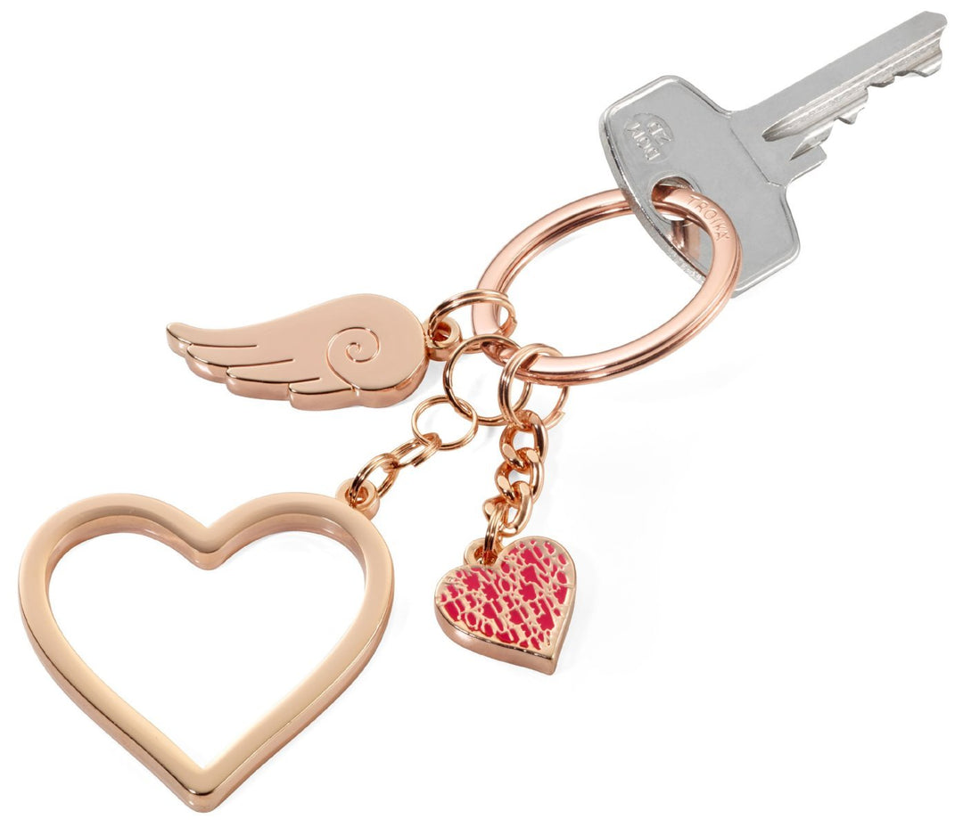 Troika Love is in the Air Key Chain (Rose Gold) with key attached, KR17-01/RG