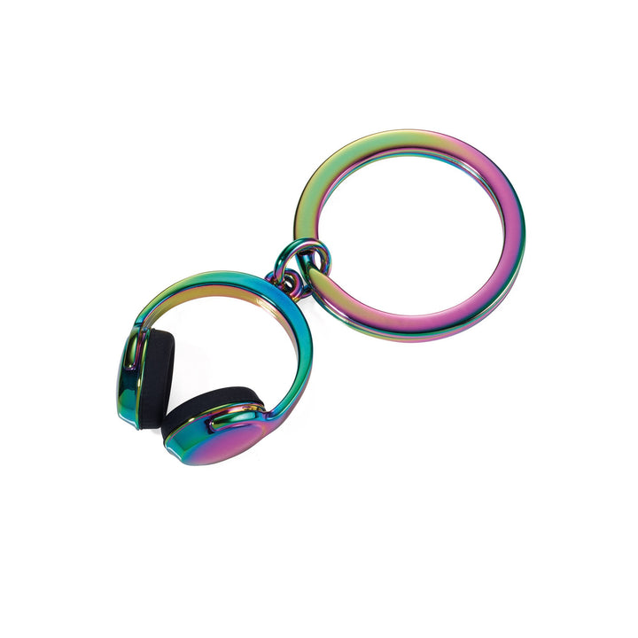 Troika Headphones Charm Key Ring with Spectrum Finish