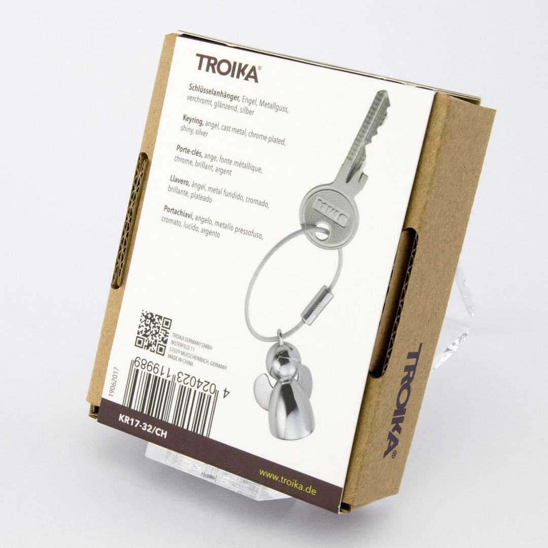 Troika Angelina Angel Keyring Cast Metal Shiny Chrome Item KR17-32/CH packaging back