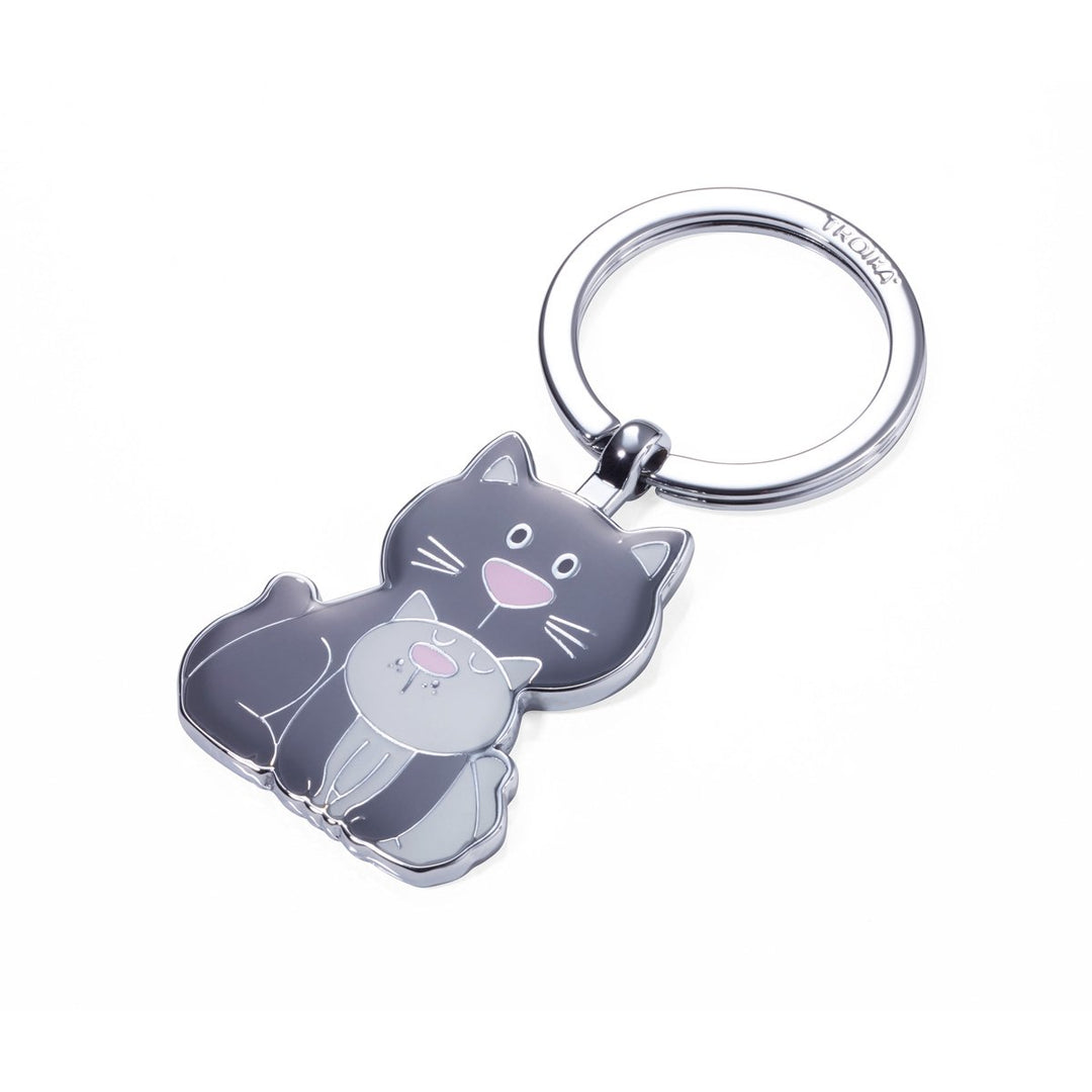 Troika Cat with Kitten Charm Key-ring Item KR18-04/GY