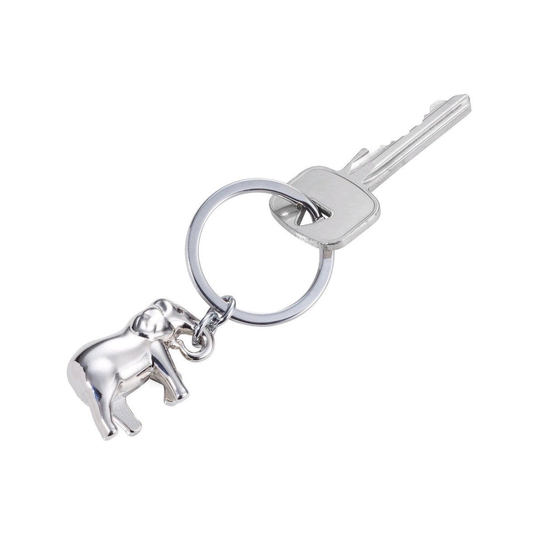 Troika KR20-01/CH Elephant Eddie Chrome Charm Keyring with key