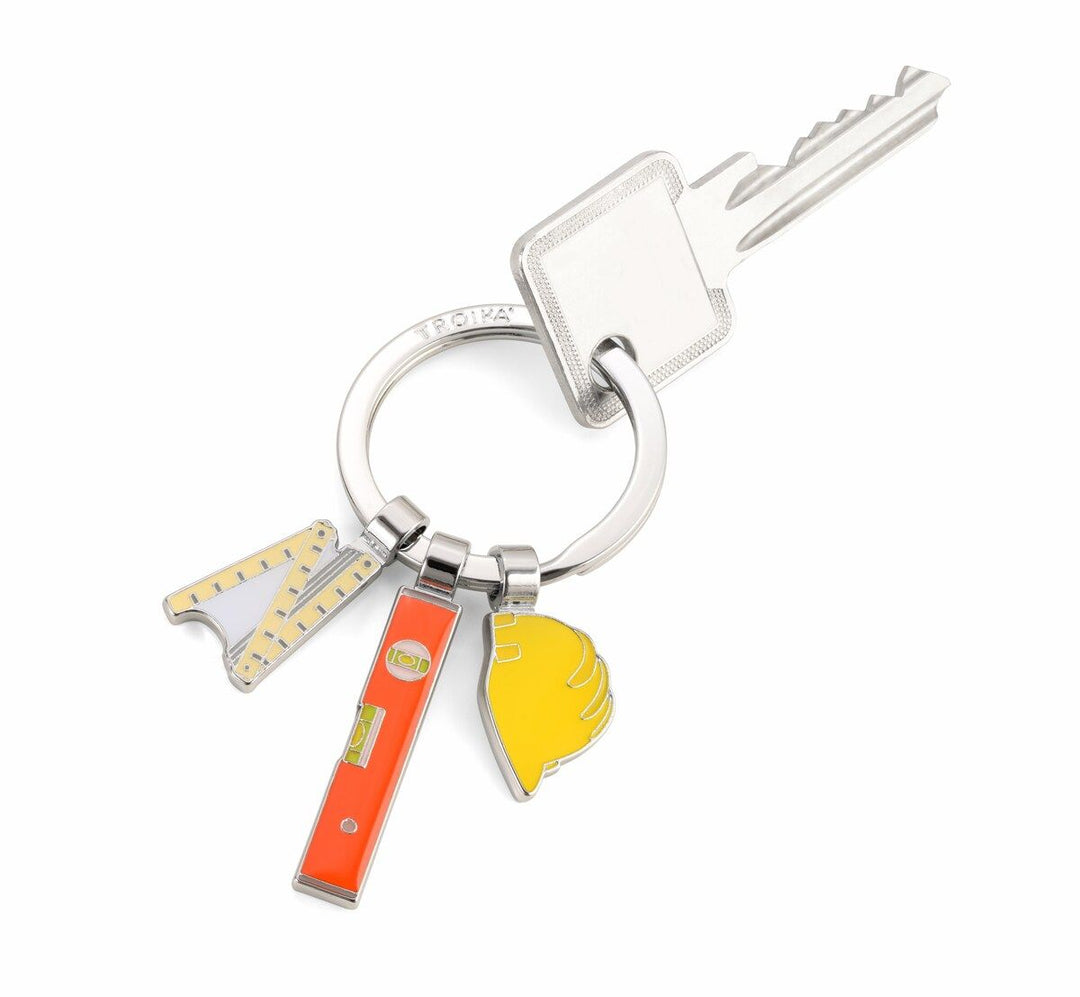 Troika Keychain Bob, Charm Keyring with 3 Construction charms