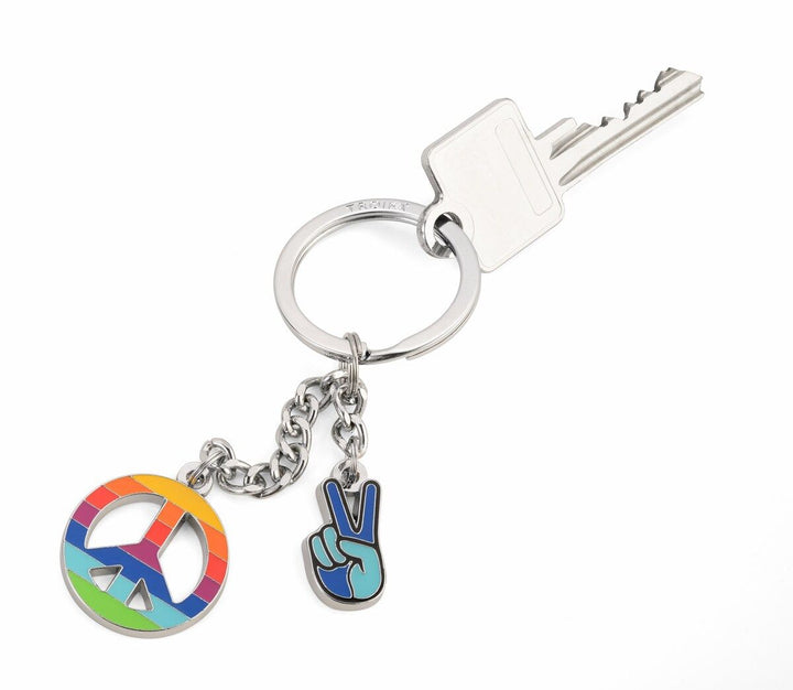 Troika Little Peace, Keychain with Peace Sign and Peace Signal Charms