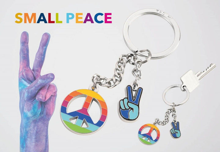 Troika Little Peace, Keychain with Peace Sign and Peace Signal Charms