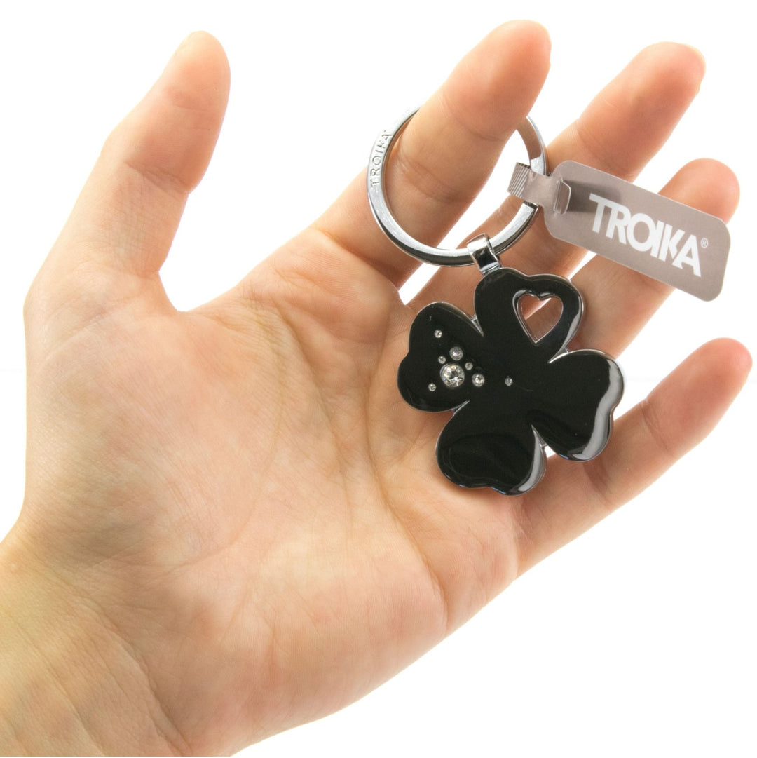 Troika Best Friend Clover Keyring with Swarovski Elements Crystals