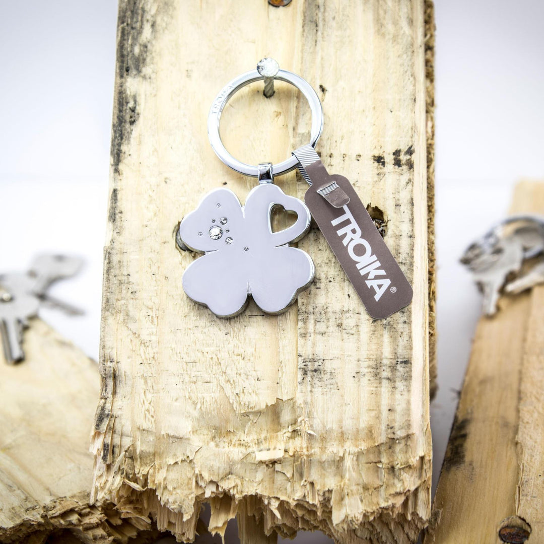 Troika Best Friend Clover Keyring with Swarovski Elements Crystals