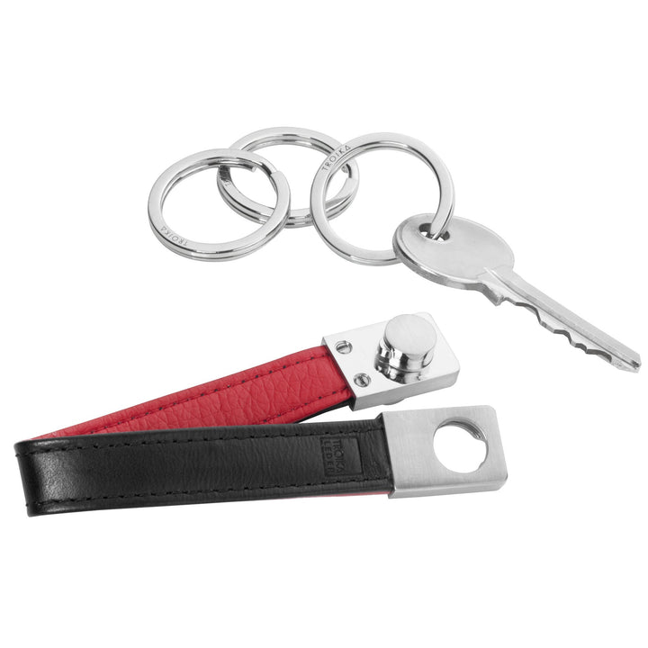 Troika Twister Key Chain - Red Pepper Leather Valet Keyring