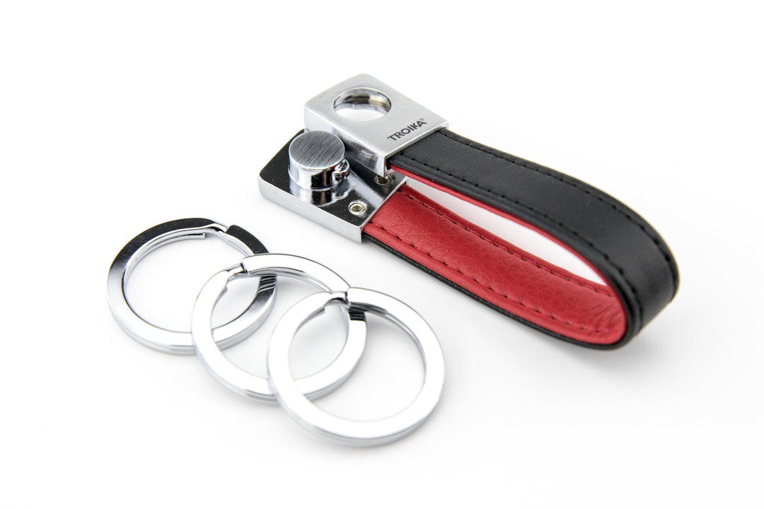 Troika Twister Key Chain - Red Pepper Leather Valet Keyring