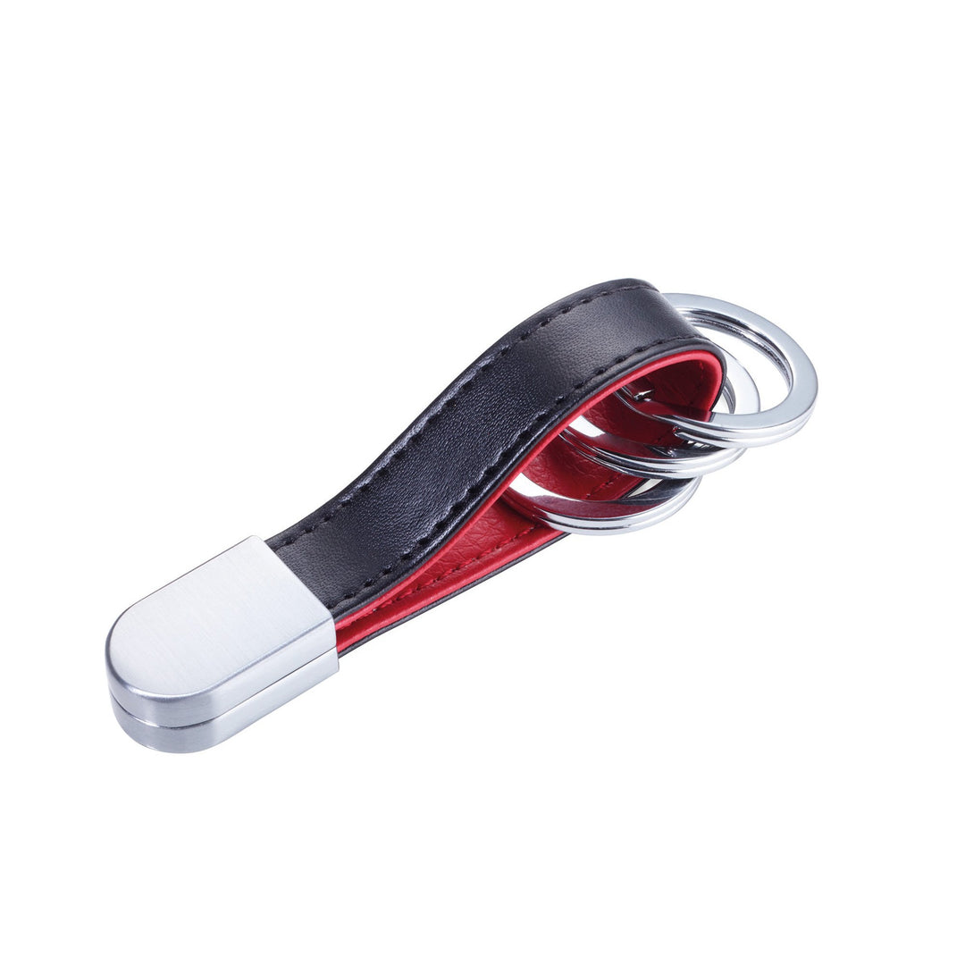 Troika Twister Round Red Black Twist-Lock Valet Keyring Item KRG742/LE