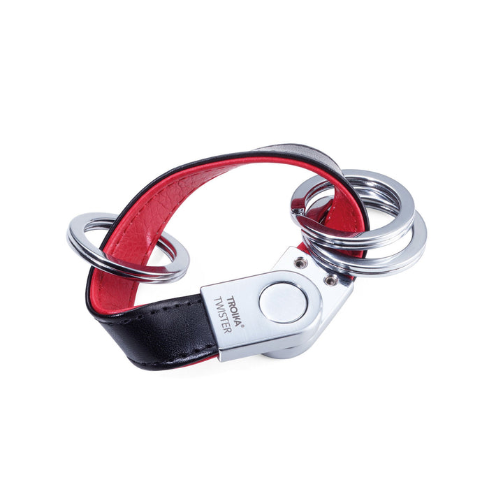 Troika Twister Round Red Black Twist-Lock Valet Keyring Item KRG742/LE Shown Twister