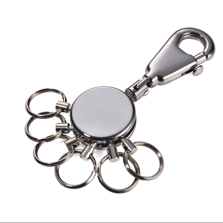 Troika Multi-Ring Patent Keyring in Black Chrome Gun Metal Item KYR60/GM