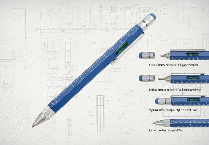 Troika Construction Pen PIP20, Multi-tool Ballpoint Pen Atlantic Blue