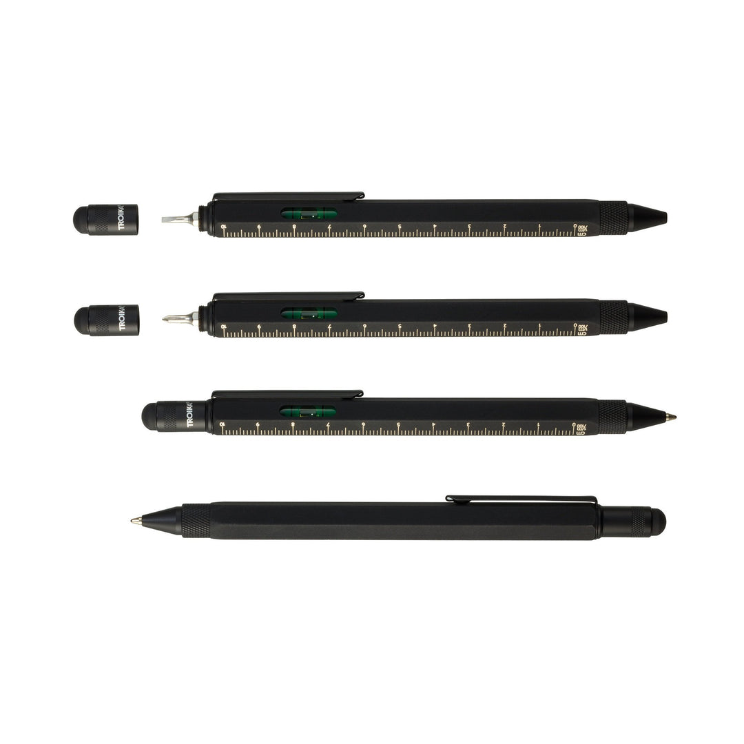 Troika Original Construction Pen, PIP20, Multi-tool Ballpoint Pen Super Black