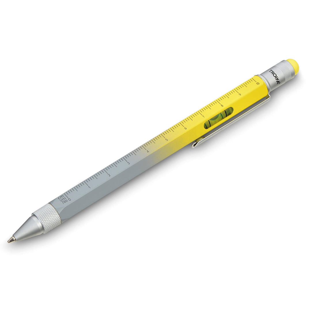 Troika Construction Pen PIP20, Multi-tool Ballpoint Pen Yellow and Grey