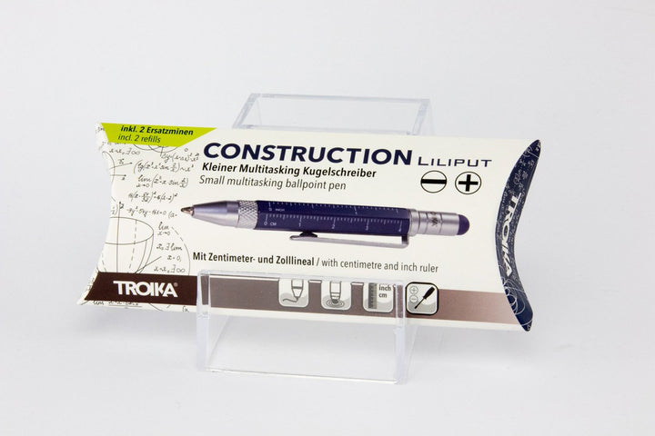 Troika Construction Pen Liliput Blue Showing Front of Packaging