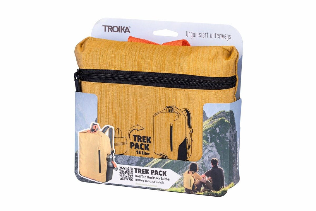 Troika TREKPAK Foldable Lightweight Roll Top Backpack Available in Two Colors