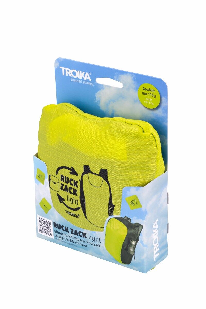 Troika RUCKZACK Ultra Lightweight Foldable Backpack Available in Two Colors