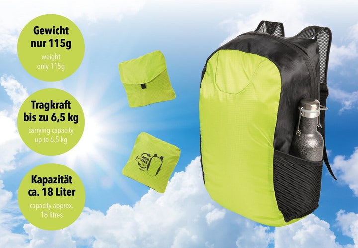 Troika RUCKZACK Ultra Lightweight Foldable Backpack Available in Two Colors