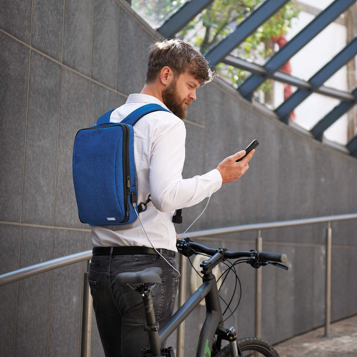 Troika Smart Laptop Backpack and Organizing Everyday Carry Blue