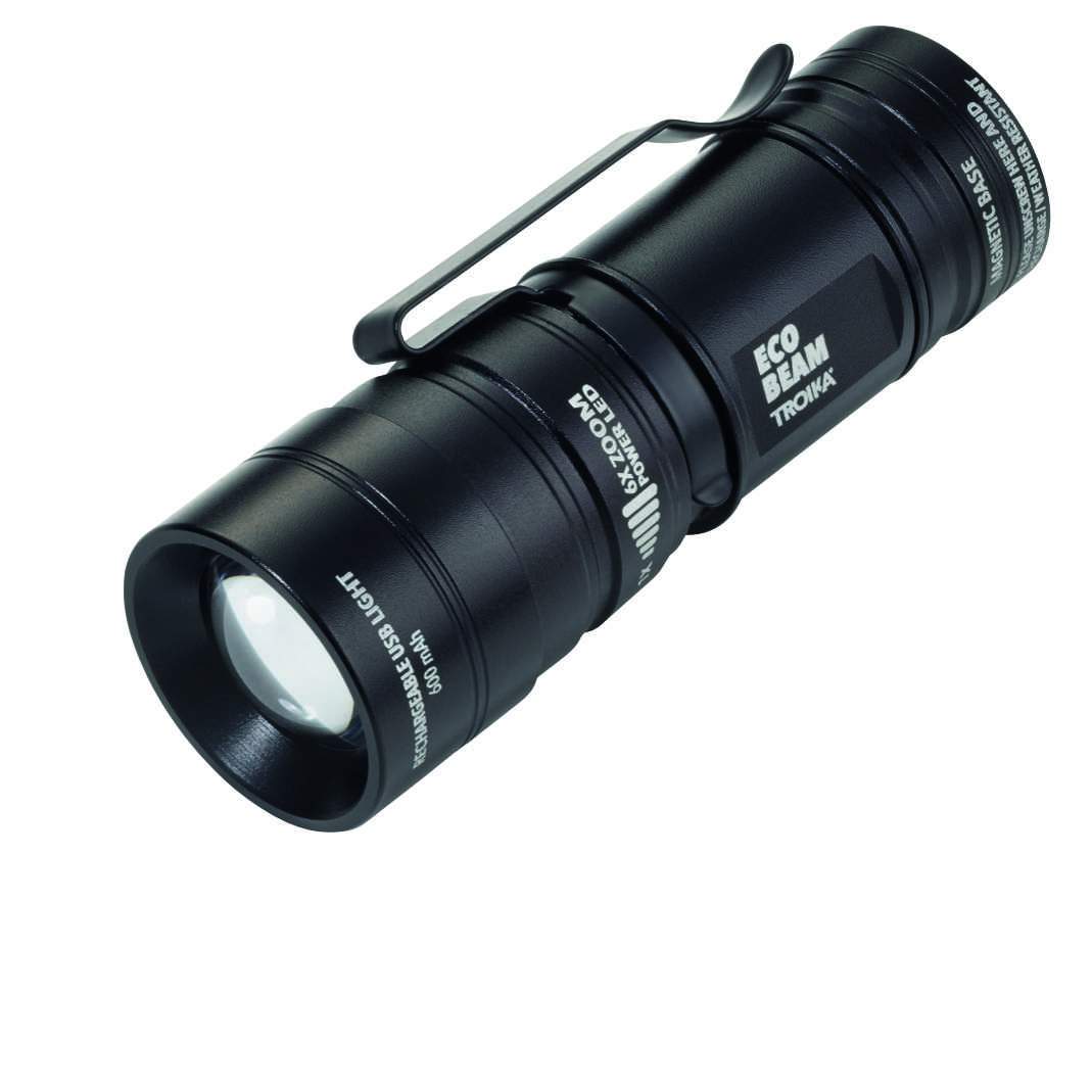 Troika TOR52/BK Magnetic USB rechargeable Flashlight with telescoping function