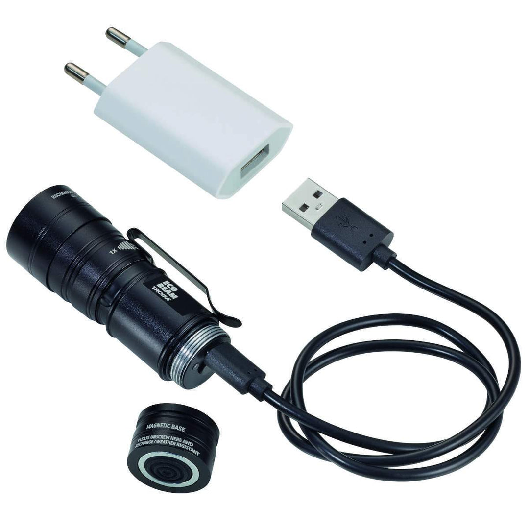 Troika Eco-Bean USB Rechargeable Magnetic LED Flashlight
