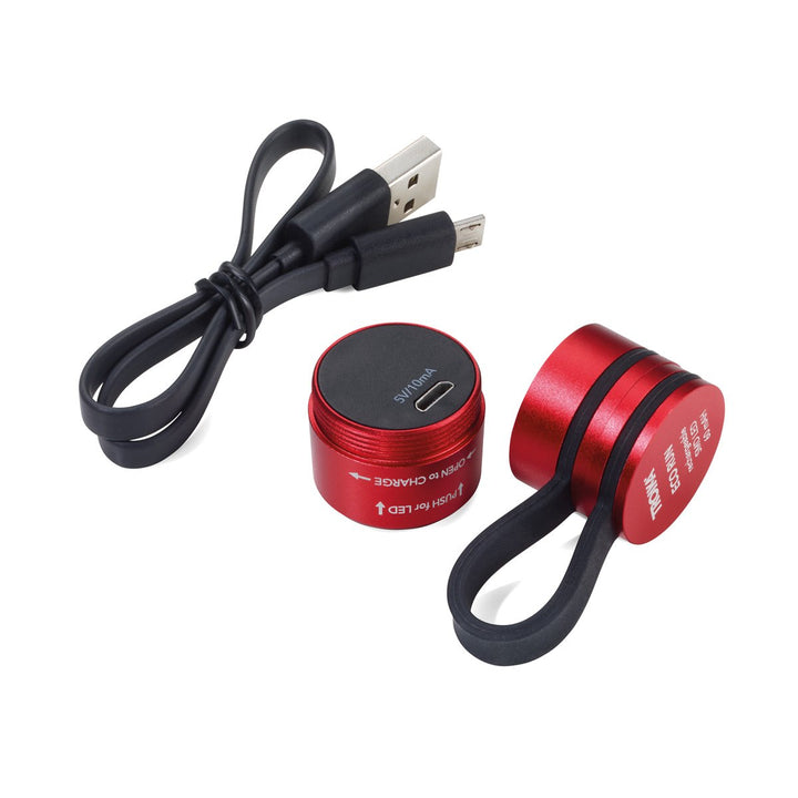Troika Eco Run Magnetic Rechargeable LED Running Light (Red) with included charging cable, TOR90/RD